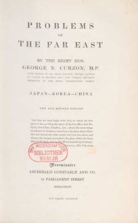 Problems of the Far East : Japan - Korea - China