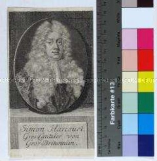 Porträt des britischen Lordkanzlers Simon Harcourt, 1st Viscount Harcourt
