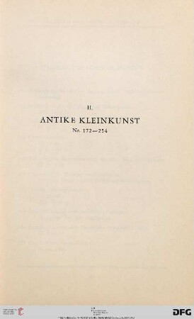 II. Antike Kleinkunst (Nr. 172-254)