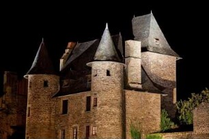 Frankreich. Limousin. Correze. Uzerche. Altstadt bei Nacht