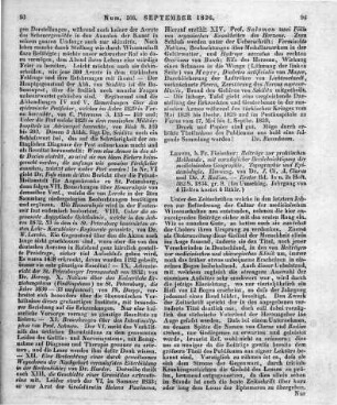 Beiträge zur praktischen Heilkunde mit vorzüglicher Berücksichtigung der medicinischen Geographie, Topographie und Epidemiologie. Hrsg. v. J. C. A. Clarus und J. W. M. Radius. Bd. 1, H. 1-2. Leipzig: Fleischer 1834