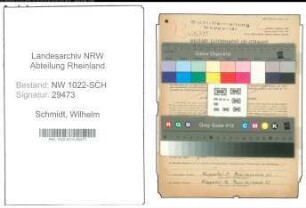 Entnazifizierung Wilhelm Schmidt , geb. 18.05.1903 (Inspektor)