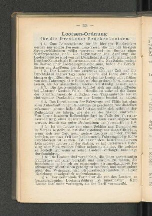 Lootsen-Ordnung für die Dresdener Brückenlootsen.