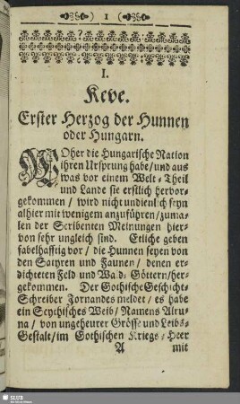 I. Kleve, Erster Herzog der Hunnen oder Hungarn