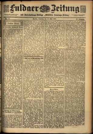 Dritte Ausgabe vom Samstag, den 19. Mai 1900.