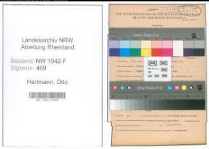 Entnazifizierung Otto Hartmann , geb. 24.09.1908 (Zollsekretaer)