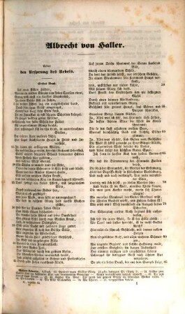 Handbuch der poetischen Nationalliteratur der Deutschen von Haller bis auf die neueste Zeit : vollständige Sammlung von Musterstücken aus allen Dichtern und Dichtungsformen, nebst Angabe der frühern Lesarten, biographischen Notizen und literarisch-ästhetischem Kommentar. 1, Haller bis Göthe