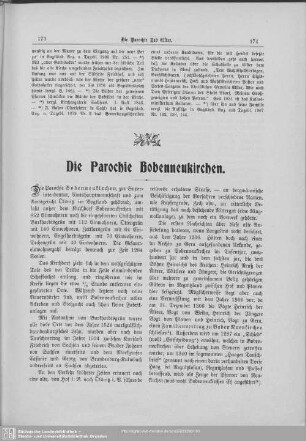 Die Parochie Bobenneukirchen