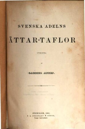 Svenska Adelns Ättar-Taflor, Andra Afdelningen. (Granfelt från Dal - Mörner af Tuna)