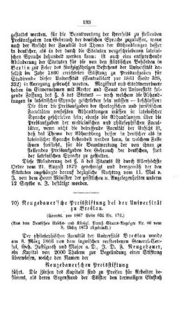 Neugebauer`sche Preisstiftung bei der Universität zu Breslau : [II. Universitäten und Akademien]