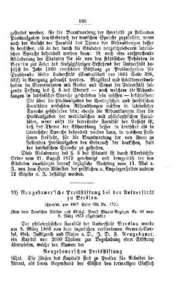 Neugebauer`sche Preisstiftung bei der Universität zu Breslau : [II. Universitäten und Akademien]