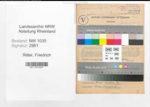 Entnazifizierung Friedrich Ritter , geb. 04.02.1901 (Kaufmaennischer Angestellter)