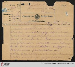 Telegramm vom 16.02.1915
