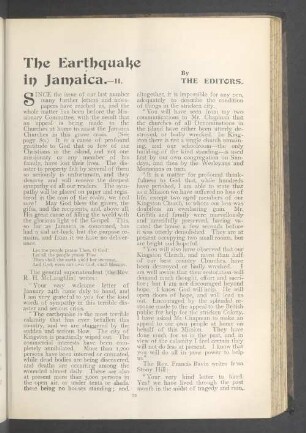The earthquake in Jamaica