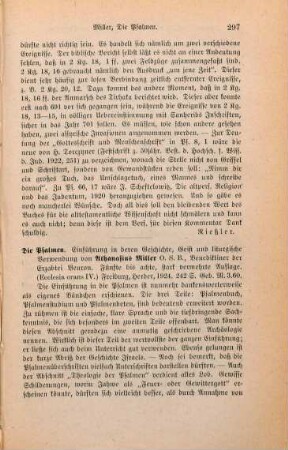 297-298 [Rezension] Miller, Athanasius, Die Psalmen