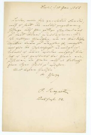 Korrespondenz von Otto Roquette an Unbekannt