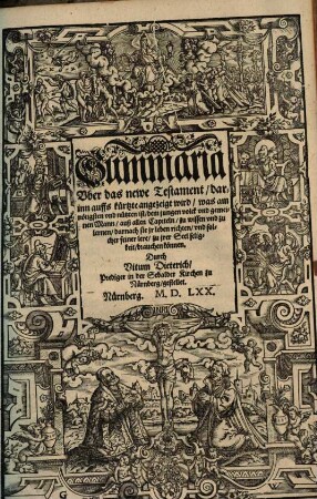 Summaria über die gantze Bibel das alt und newe Testament