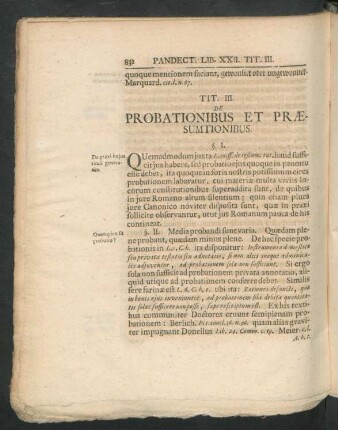 Tit. III. De Probationibus Et Praesumtionibus