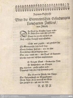 Reymen-Gschrifft.