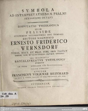 Symbola Ad Interpretationem Psalmi Sexagesimi Octavi