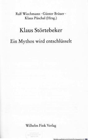 Klaus Störtebeker : ein Mythos wird entschlüsselt