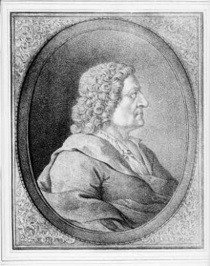 Johann Friedrich Böttger : Baisch. Johann Friedrich Böttger (1682-1719, Miterfinder des europäischen Porzellans). Lithografie. Dresden: Kupferstich-Kabinett, Sax. Bildnisse