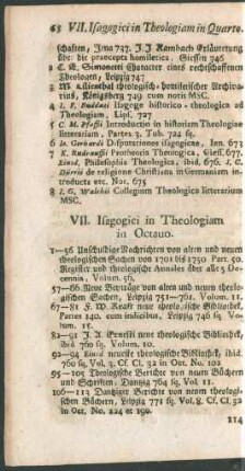 VII. Isagogici in Theologiam