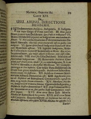 Caput XVI. De Usu, Abusu, Directione Desiderii.