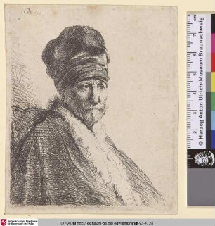 [Ein Mann im Dreiviertelprofil mit hoher Mütze; Bust of a Man Wearing a High Cap, Three-Quarters Right: The Artist's Father (?); Homme à moustaches relevées, et assis]
