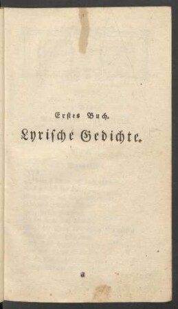 Erstes Buch. Lyrische Gedichte