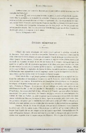 1: Études démotiques
