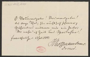 Gedicht über den Struwwelpeter für Autographensammler