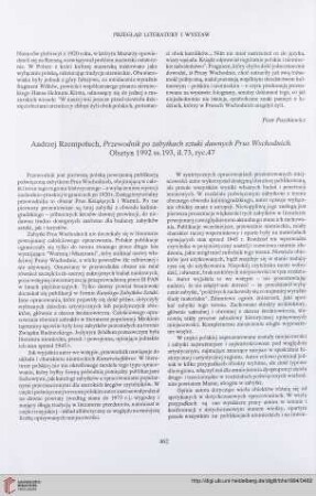 56: [Rezension von: Andrzej Rzempołuch, Przewodnik po zabytkach sztuki dawnych Prus Wschdonich]
