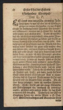 Siebendes Exempel/ Von L. P.