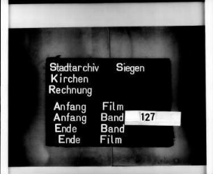 Kirchenrechnung der Stadt Siegen der Kirchmeister Hermannus Neyß