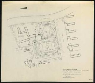 Grünflächen am Max-Planck-Gymnasium, Düsseldorf: Lageplan 1:1000, Vorentwurf