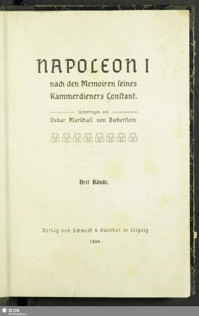 2: Napoleon I : nach den Memoiren seines Kammerdieners