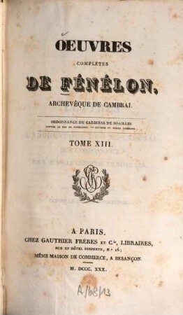 Oeuvres complètes de Fénélon, archévêque de Cambrai, 13. Ordonnance du cardinal de Noailles