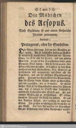 Protagoras, oder die Sophisten