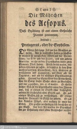 Protagoras, oder die Sophisten