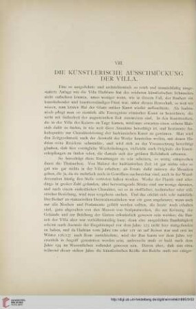 VIII. Die künstlerische Ausschmückung der Villa