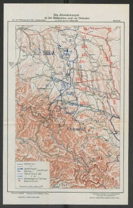 Skizze 28. Die Abwehrkämpfe in der Bukowina und am Dniester von Ende Juni bis Anfang Juli.