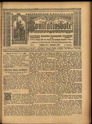 Erste Ausgabe vom Sonntag, den 01. September 1907.