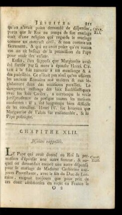 Chapitre XLII. Jésuites rappellés.