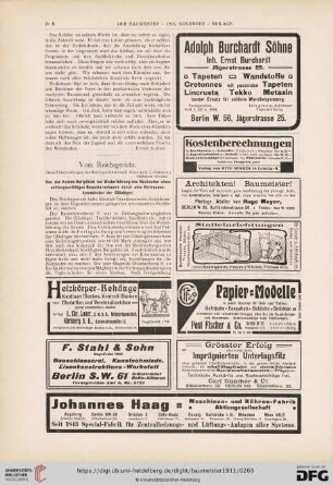Vom Reichsgericht : neue Entscheidungen des Reichsgerichts