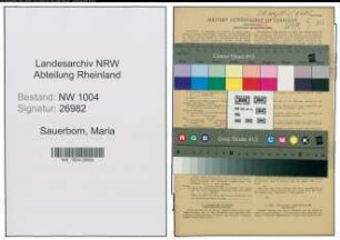 Entnazifizierung Maria Sauerborn , geb. 19.11.1895 ()