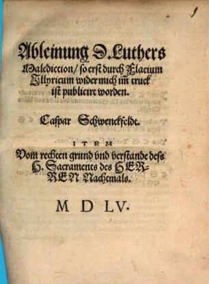 Ablainung Dr. Luthers Malediction ...