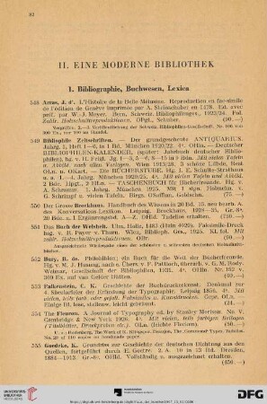 1. Bibliographie, Buchwesen, Lexica (Nr. 548- 567)