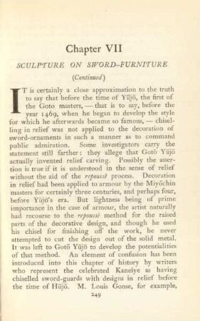 Chapter VII. Sculpture on sworld-furniture (continued)