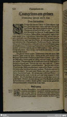 Evangelium am grünen Donnerstag, Johan. am 13. Cap.